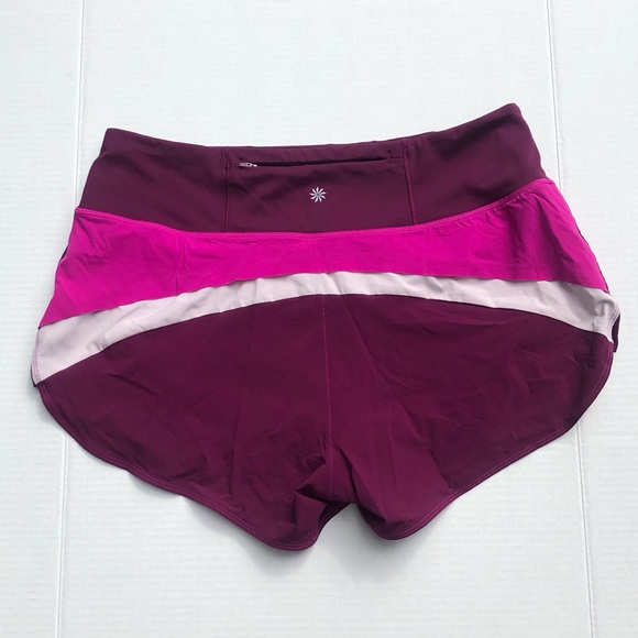 Athleta Running Free Women’s Color block 3.5 Pink Shorts Size M - Picture 2 of 5